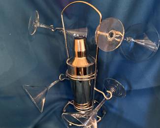 Barware - Martini Shaker and glass stand