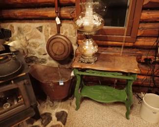 Ash Buckeet. Lamp. Side Table.