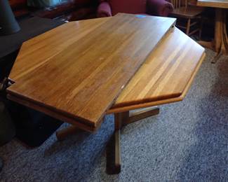 Octagon Oak Table with leaf.