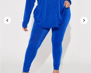 Fashion Nova Legging Set (one blue, one fuschia)