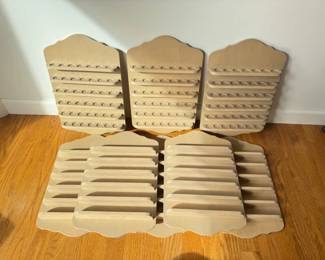 69 Setof8WoodenWallThimbleDisplayRacks10x155Each