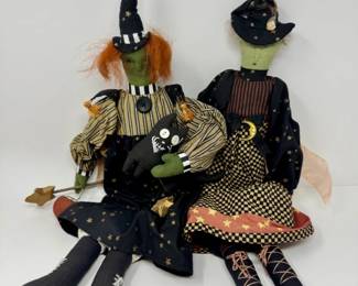 77 Pairof22HandmadeWitchDollswStarOutfitsCat