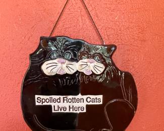 POTTERY CAT SIGN