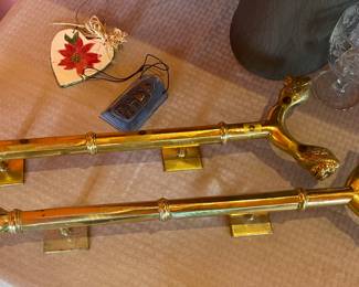 BRASS LION HEAD DOOR HANDLES