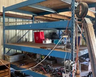 HEAVY SHELVING, JUMPER CABLES, EXTENSION CORDS