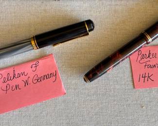 PELIKAN F W GERMANY PEN, PARKER VACUMATIC FOUNTAIN PEN 14K