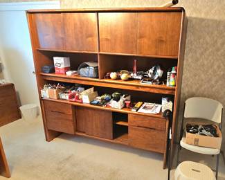Mid-Century Modern walnut wall cabinet.