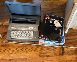 SMITH CORONA TYPEWRITER, AGENDA PORTFOLIO, CURTAIN ROD