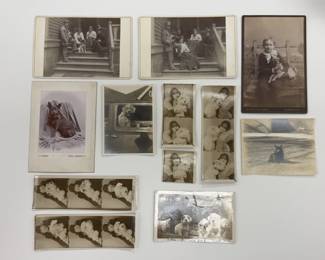 19th Century People with Pets, Cabinet Cards, Snapshots, Photo Booth