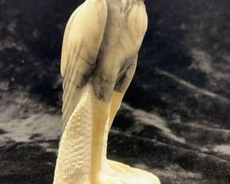 Alabaster Heron Sculpture MCM