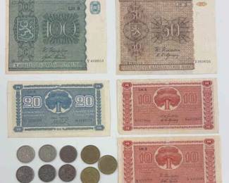Finland Mid 20th Century Coins And Bank Notes