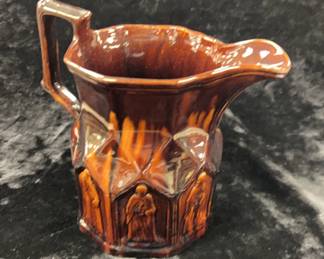 Rockingham Glazed Pitcher, unsigned, might be Swinton