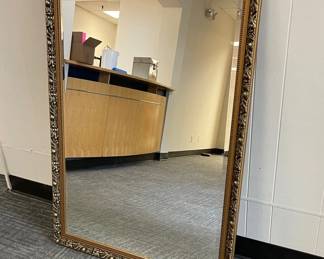 Large Gold Toned Wood Framed Mirror