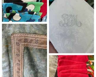 1902 Mongrammed Table Linens Hankies And MCM Linens