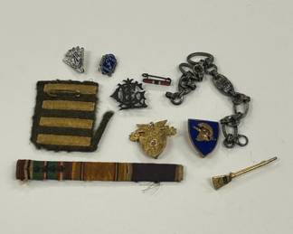 West Point Pins, Badges, Bracelet, Military Service Ribbons