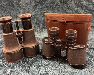 Antique French Lemaire Fabt Opera glasses and E Leitz Wetzlar binoculars