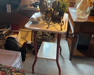 Small metal table and Misc. 