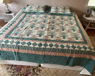 King bed with no frame.