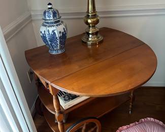Drop leaf tea cart.