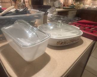 Westinghouse refrigerator bowl w lid and spice of life Corning ware dish w lid
