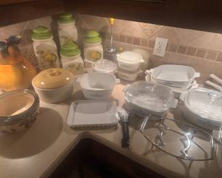 Corningware, canister set and other bowls