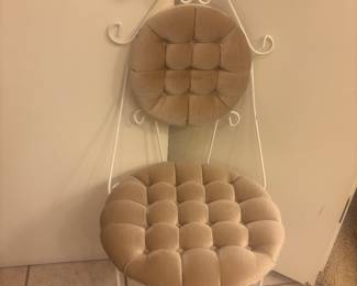 Vintage velvet beige chair