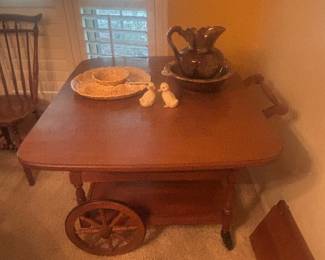 Wooden tea cart