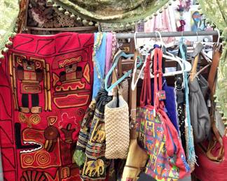 Vintage purses and textiles.