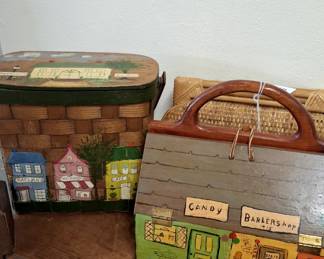 Vintage sewing purses and hand painted purses