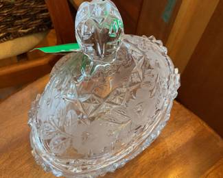 Vintage crystal candy dish 