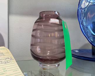 Hand blown purple art glass $40 + tax