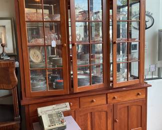 Two piece Pennsylvania solid wood hutch 80” x 65” x 19” $600 + tax