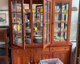 Two piece Pennsylvania solid wood hutch 80” x 65” x 19” $600 + tax