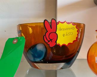 Waterford crystal amber glass bowl $180 + tax