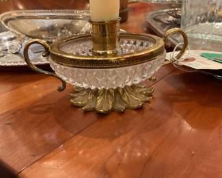 Crystal and brass dish candy holder early 20th century $40 + tax