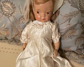 1930's baby doll in beautiful satin dress. 