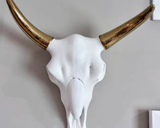 Gold and White Skull Art