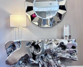 Z Gallerie Sequoia Console and Z Gallerie Portico Wall Mirror
