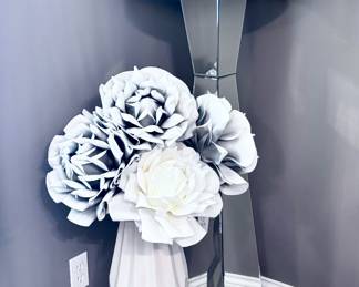 Mirrored Floor Lamp, Z Gallerie Large Vase with Faux Floral