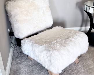 Faux Fur White Chair