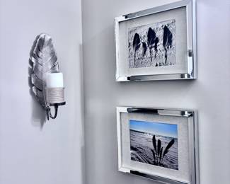 Wall Art and Wall Sconce with Candle