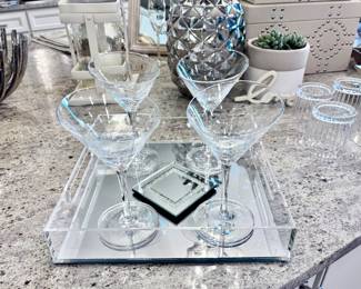 Adorable Wine Glasses and Acrylic Tray