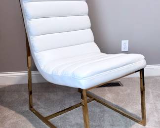 Z Gallerie White and Gold Desk Chair / Desk Chair