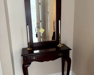 Wood Console Table with Mirror