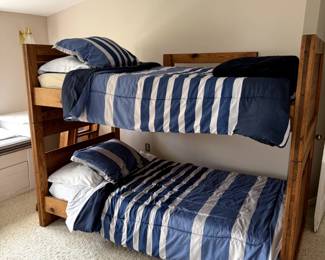 Wooden Bunk Beds with Ladder
