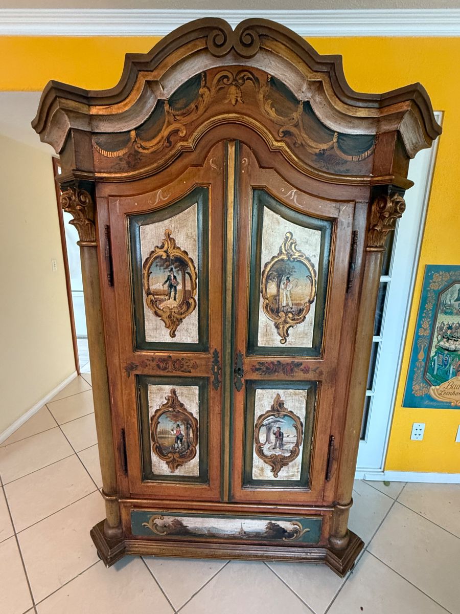 Hand painted German Armoire