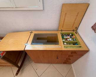 Horn collection sewing utility desk
38.5in L, 18.5in W, 30.5in H