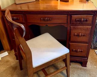 Wood Desk and Chair