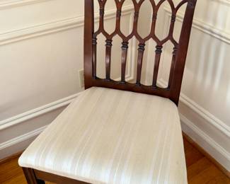 Hekman White Striped Dining Chair (1 of 4)