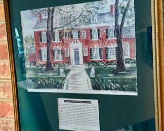 Matted and Framed Art - "History of the SAE House" (Sigma Alpha Epsilon, University of Tennessee, Knoxville) - Julia Schiver 